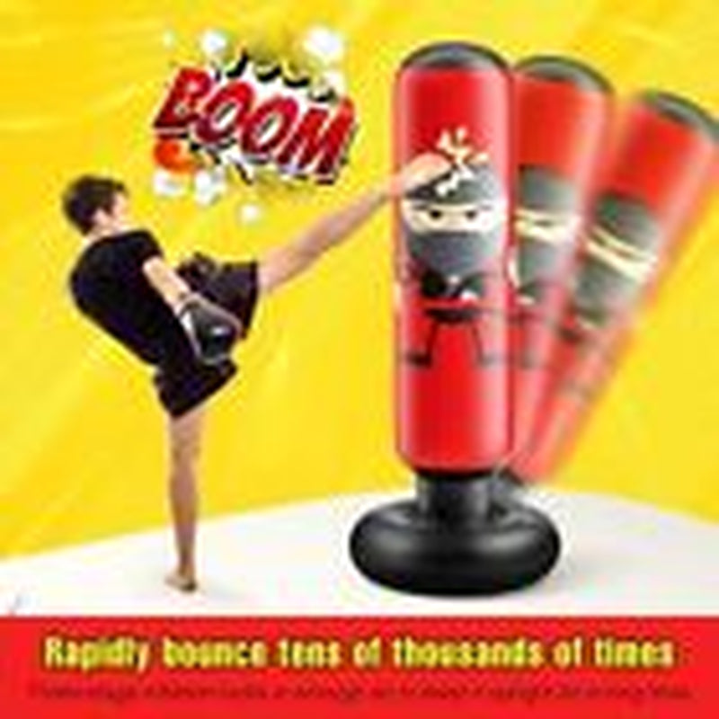 Inflatable Kids Punching Bag, Punching Bag Karate Gifts for Boys and Girls, Red