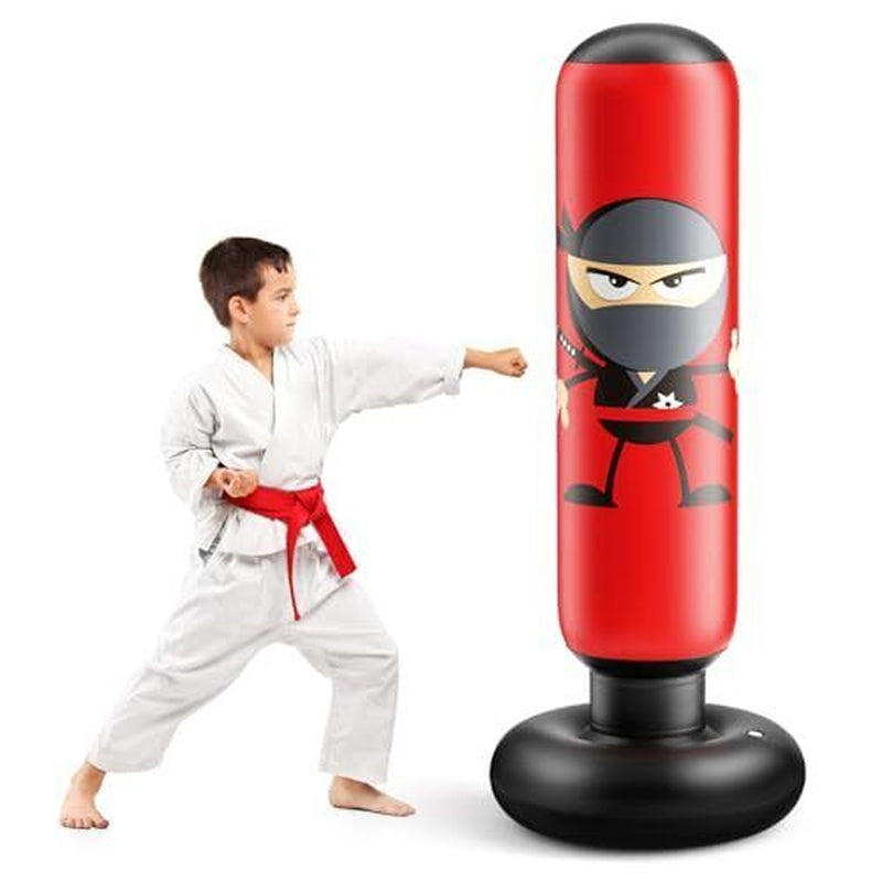 Inflatable Kids Punching Bag, Punching Bag Karate Gifts for Boys and Girls, Red