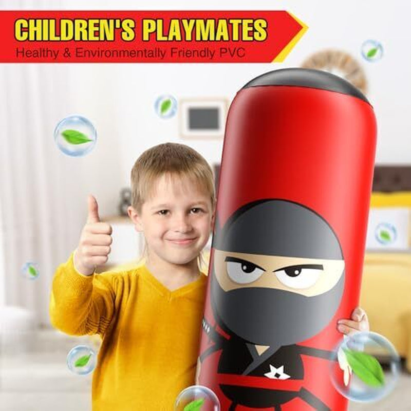 Inflatable Kids Punching Bag, Punching Bag Karate Gifts for Boys and Girls, Red