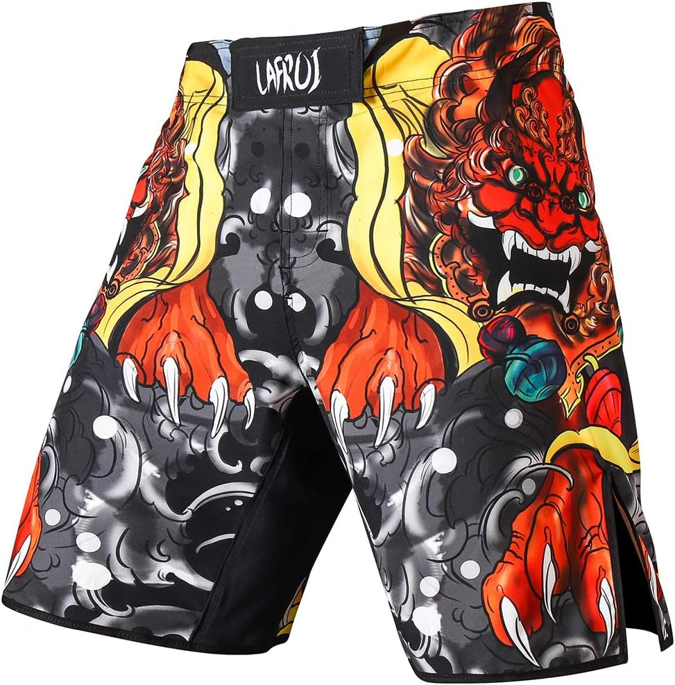 Mens MMA Cross Training Boxing Shorts Trunks Fight Wear with Drawstring and Pocket-Qjk01