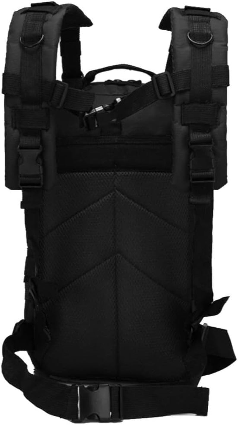 25L Tactical Backpack Molle Ready with Adjustable Padded Shoulder Straps Outdoor Backpacks 52250 (Black)