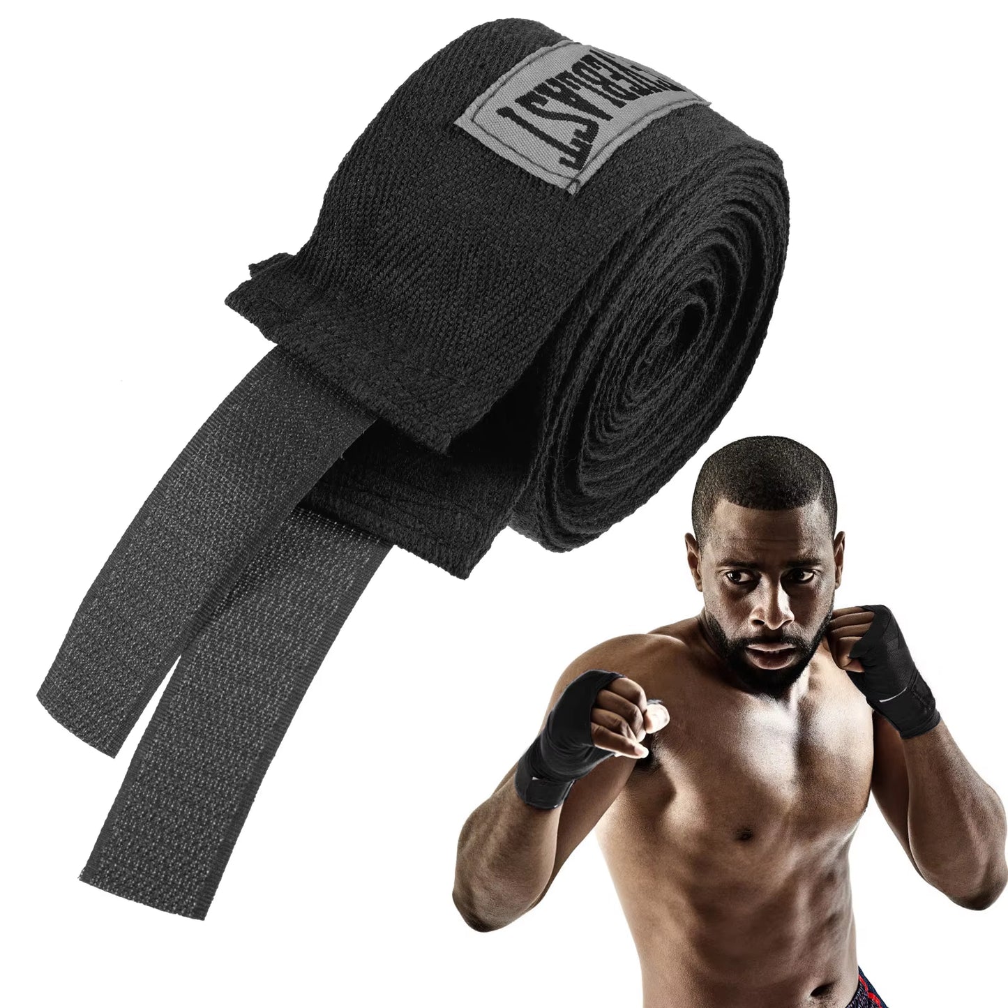 Cotton Boxing Bandages Soft & Elastic Hand Wraps for Sanda, Muay Thai, Karate - Protects Fists Wrists & Enhances Fitness