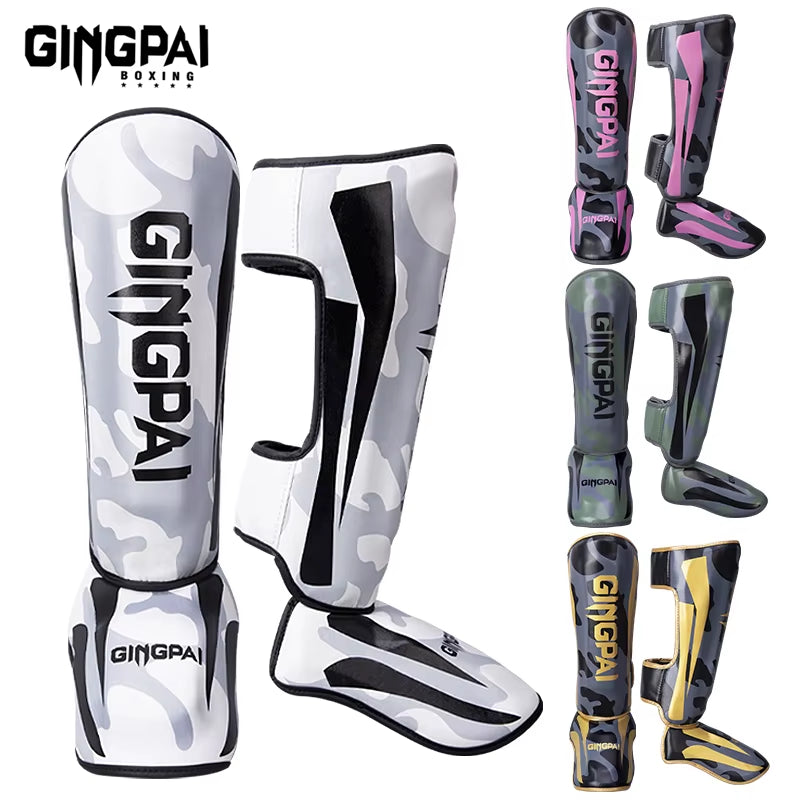 Kickboxing Boxing Shin Guard Pads Muay Thai Martial Arts Sanda Wushu Leg Protector Taekwondo Ankle Guards Muay Thai Leggings