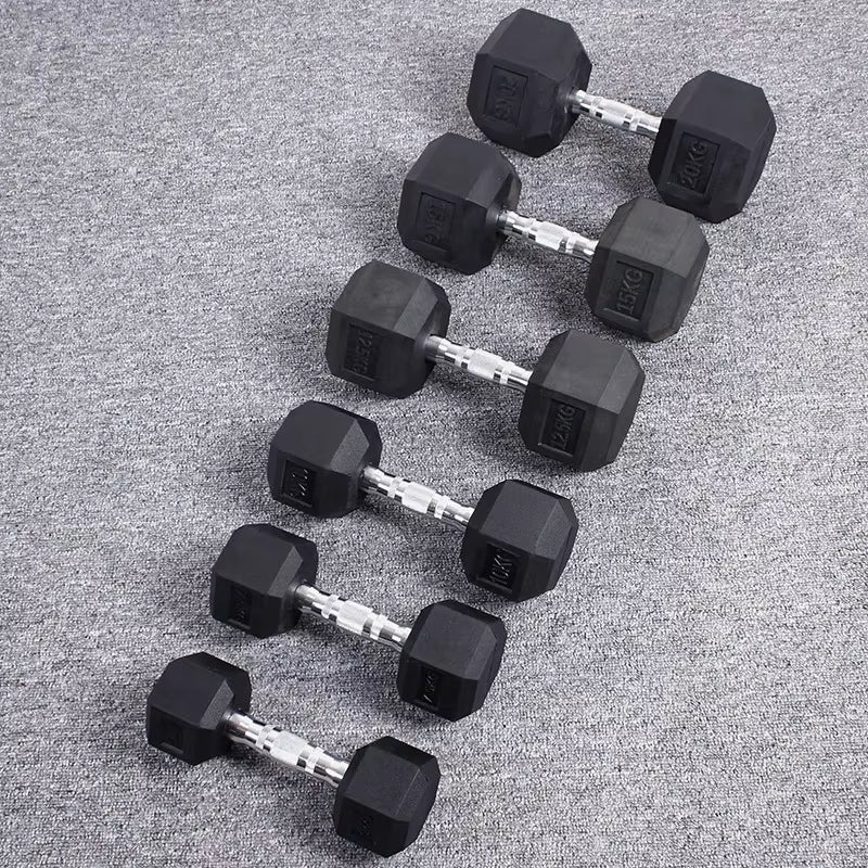 Get Fit at Home with Stylish Hexagonal Rubber Dumbbells for Men and Women! 💪🏋️‍♀️ #HomeFitness #Dumbbells #WorkoutGear