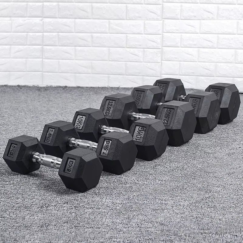 Get Fit at Home with Stylish Hexagonal Rubber Dumbbells for Men and Women! 💪🏋️‍♀️ #HomeFitness #Dumbbells #WorkoutGear