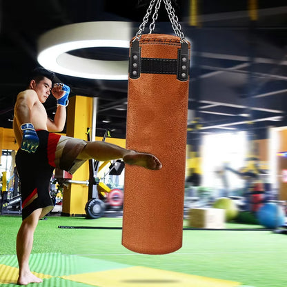 80/100/120Cm High Quality Thickened Leather Sandbag Suede Hook Hanging Punching Bag Kicking Muay Thai Train Boxing Sand Bags