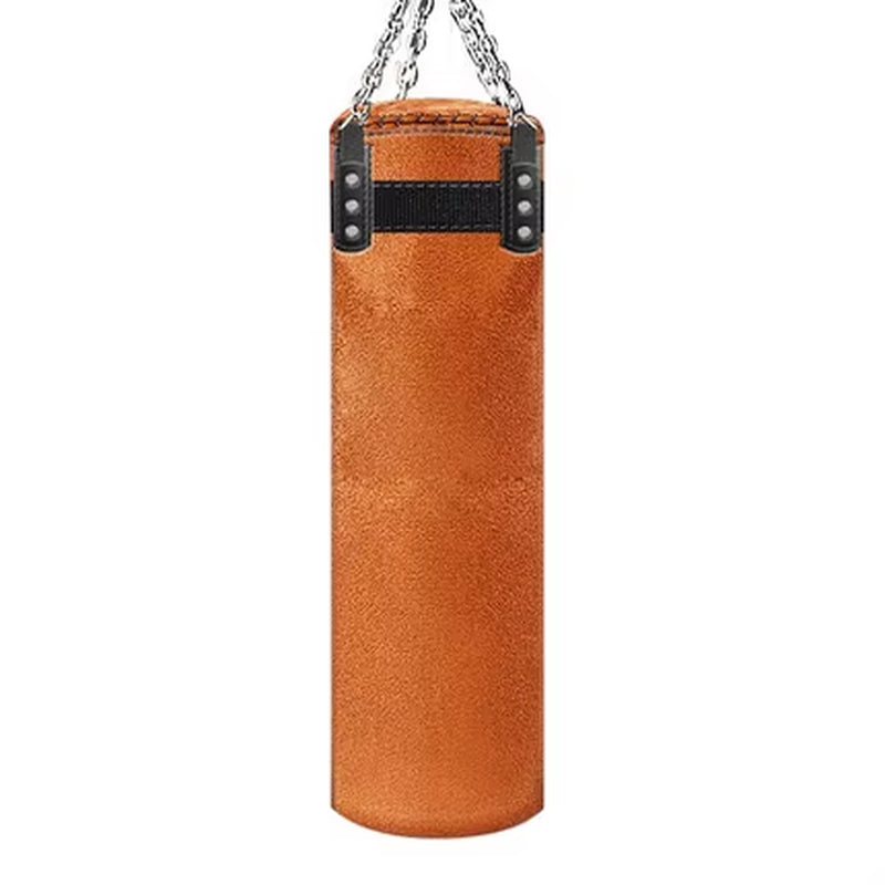 80/100/120Cm High Quality Thickened Leather Sandbag Suede Hook Hanging Punching Bag Kicking Muay Thai Train Boxing Sand Bags